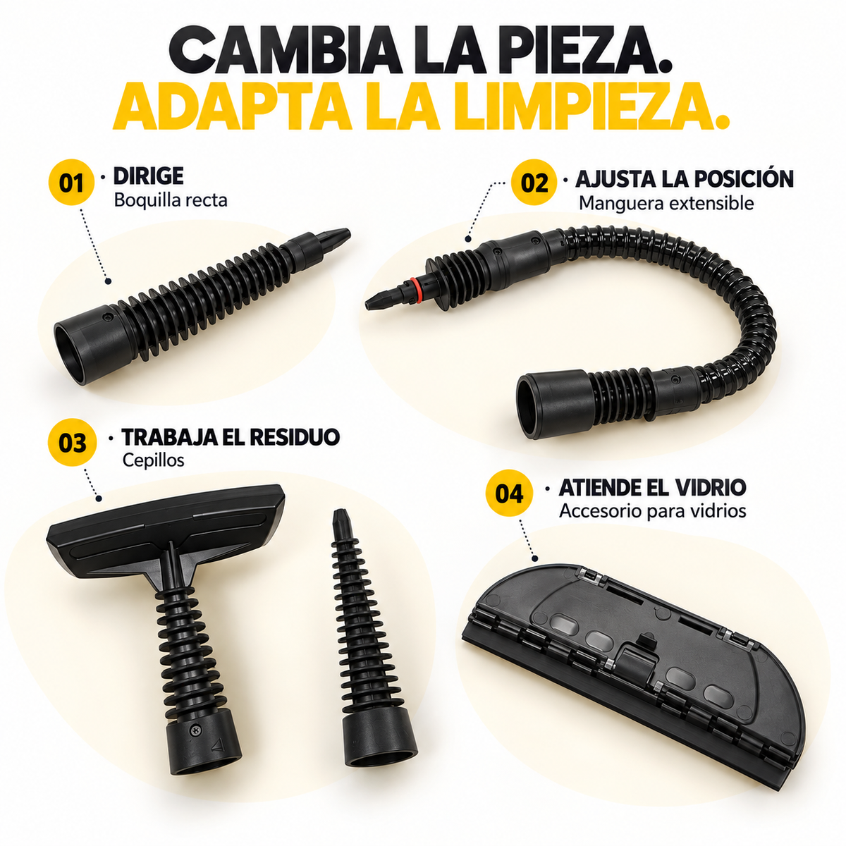 VaporJet™ — Limpiador a Vapor Portátil Presurizado 1000W — 10 Accesorios, 3 Bares
