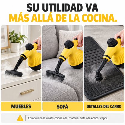 VaporJet™ — Limpiador a Vapor Portátil Presurizado 1000W — 10 Accesorios, 3 Bares